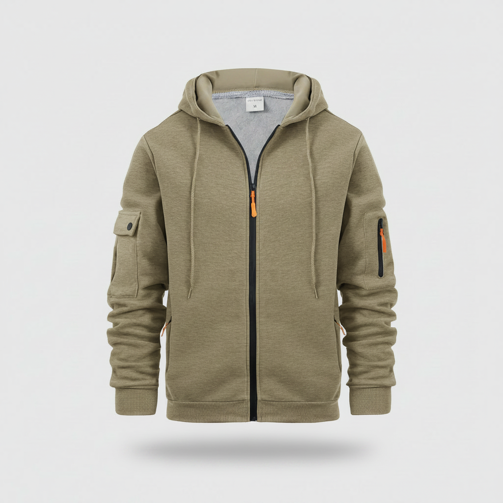 Men's Utility Hoodie | Zip-Up Sweatshirt with Pockets