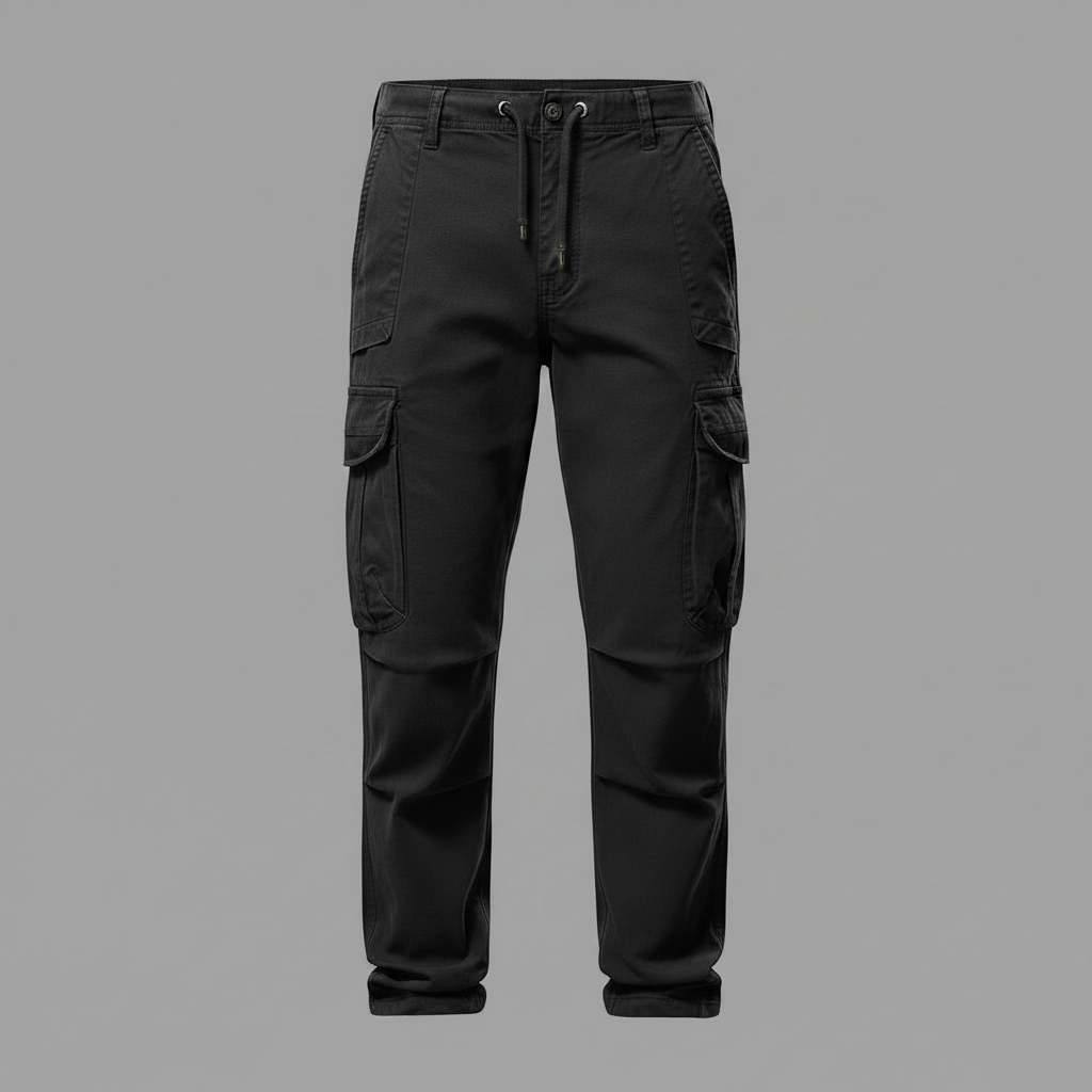 Men's Tactical Cargo Pants | Black Cargo Trousers for Outdoor Use