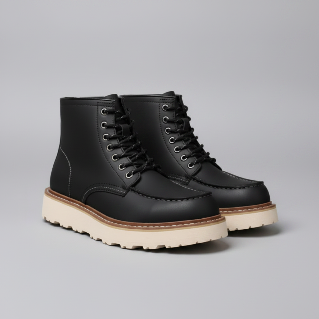 Men's Lace-Up Ankle Boots | Durable Round Toe Design