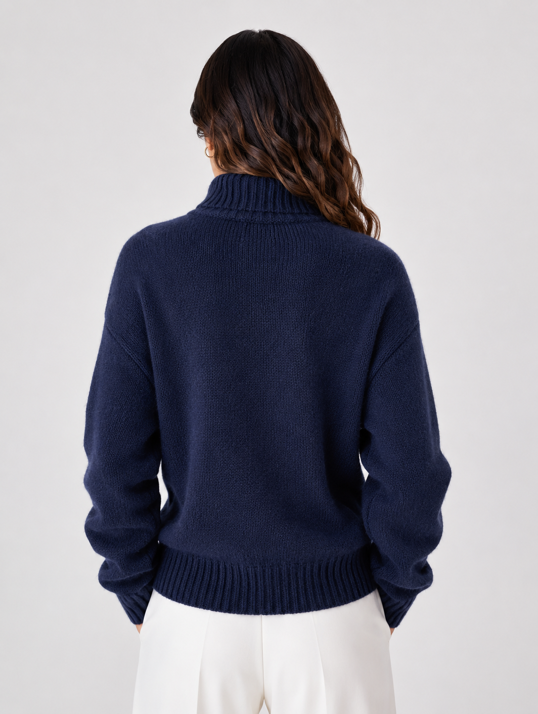Women's High-Neck Button-Front Knit Cardigan