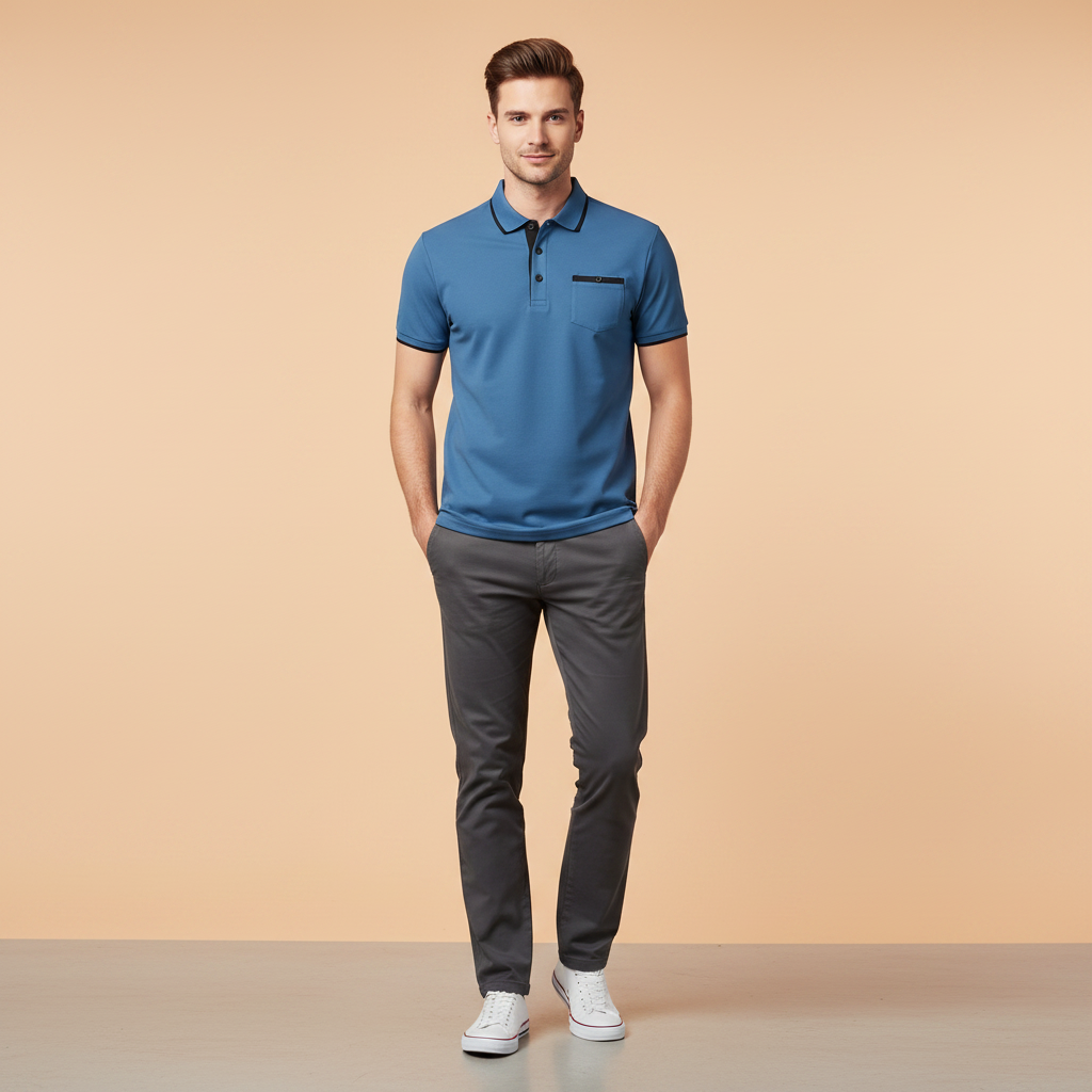 Elegant Long Sleeve Polo | Men's Casual Shirt