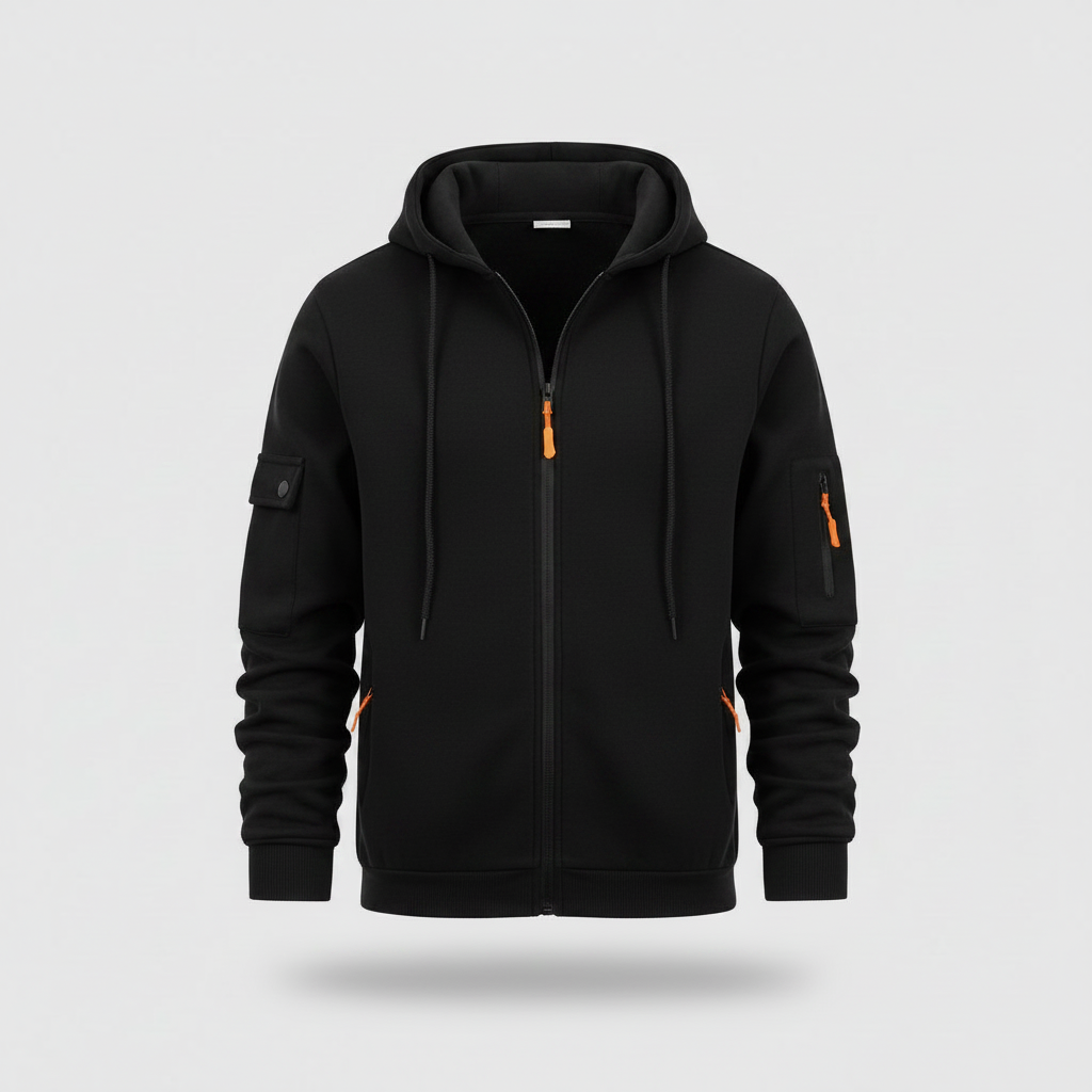 Men's Utility Hoodie | Zip-Up Sweatshirt with Pockets