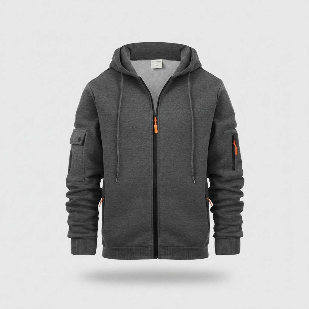 Men's Utility Hoodie | Zip-Up Sweatshirt with Pockets