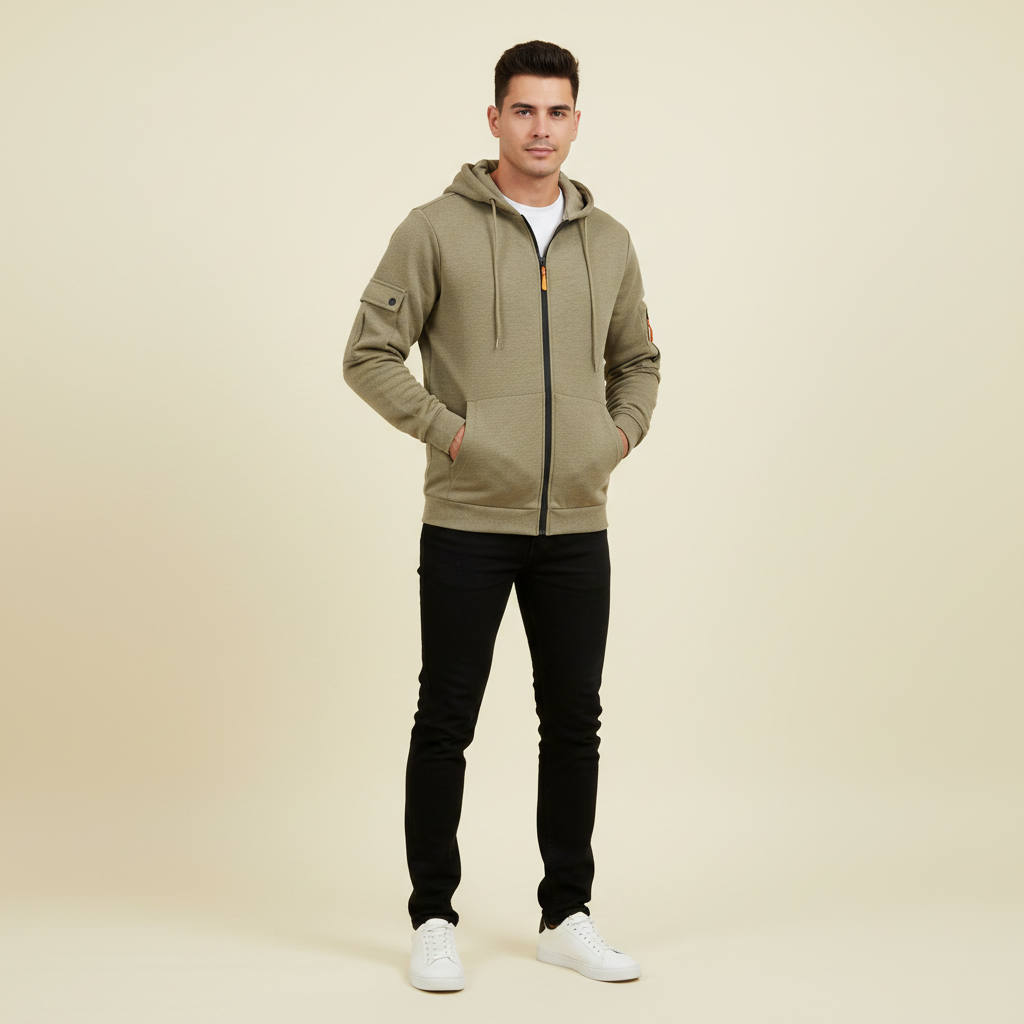 Men's Utility Hoodie | Zip-Up Sweatshirt with Pockets