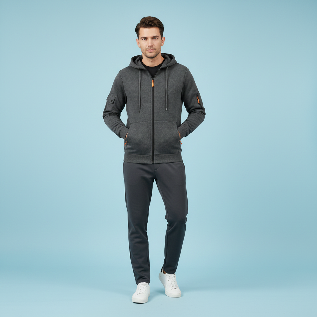 Men's Utility Hoodie | Zip-Up Sweatshirt with Pockets