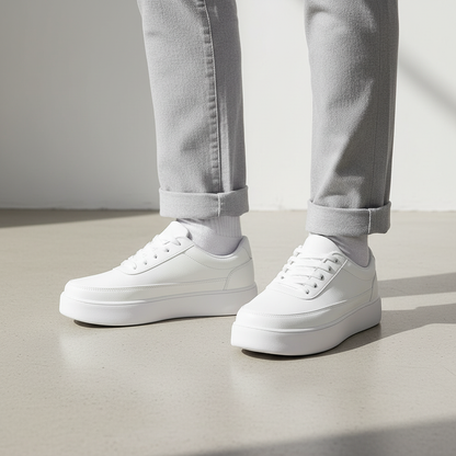 Men's White Platform Sneakers | Casual Footwear