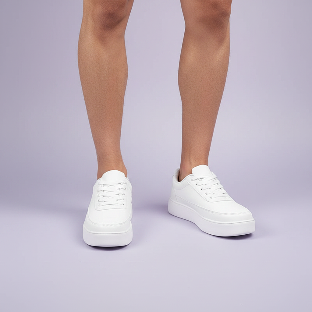 Men's White Platform Sneakers | Casual Footwear