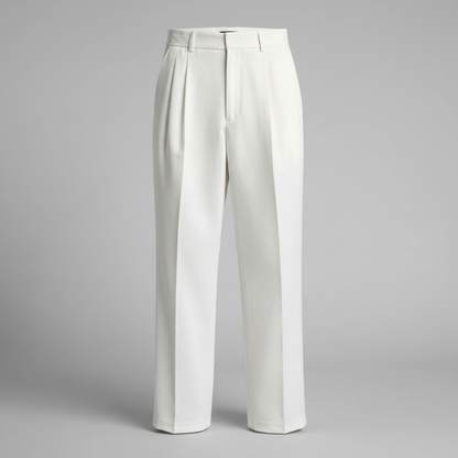 Men's Straight Fit Pleated Pants | Modern Formal Trousers