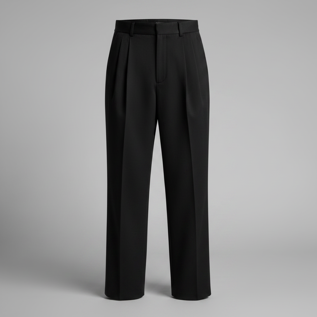 Men's Straight Fit Pleated Pants | Modern Formal Trousers