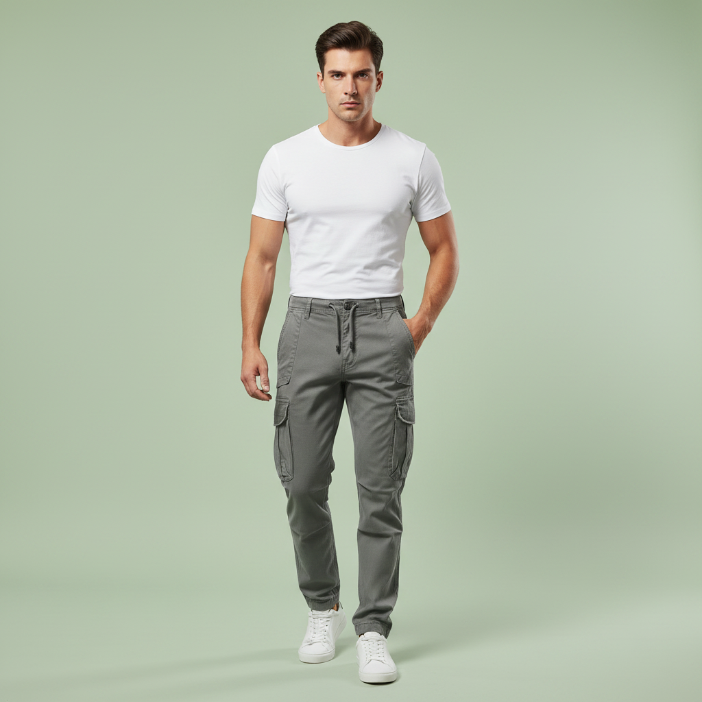 Men's Tactical Cargo Pants | Black Cargo Trousers for Outdoor Use