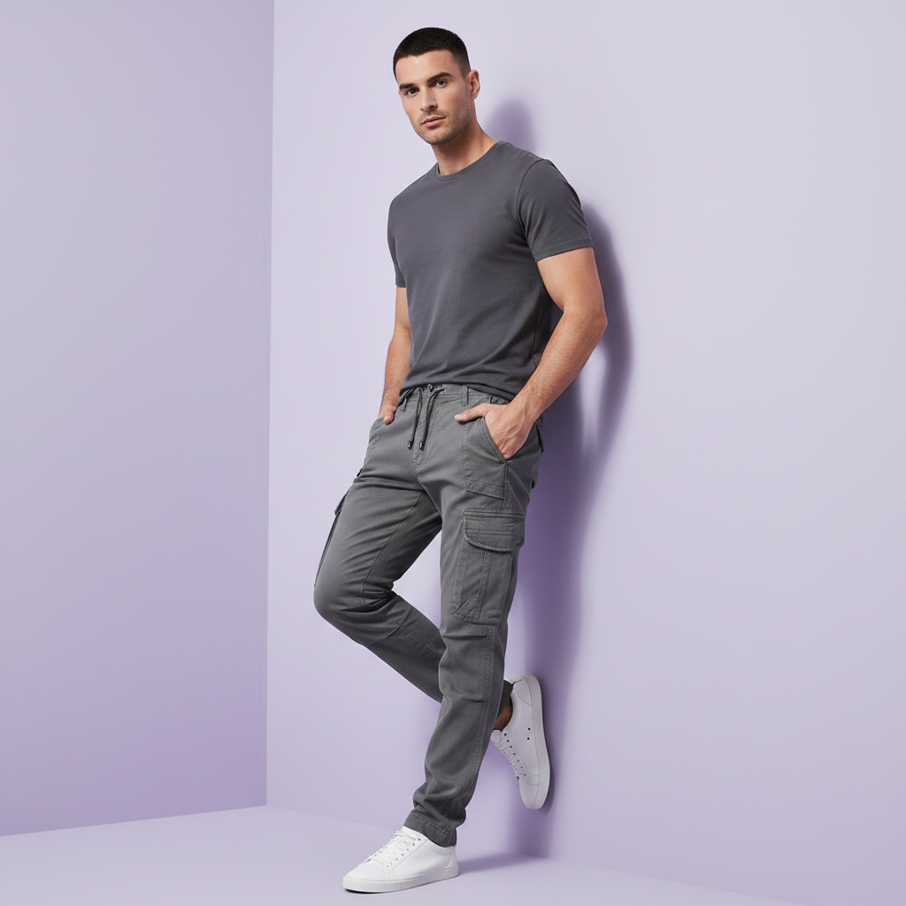 Men's Tactical Cargo Pants | Black Cargo Trousers for Outdoor Use