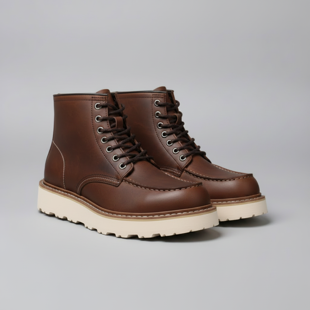 Men's Lace-Up Ankle Boots | Durable Round Toe Design