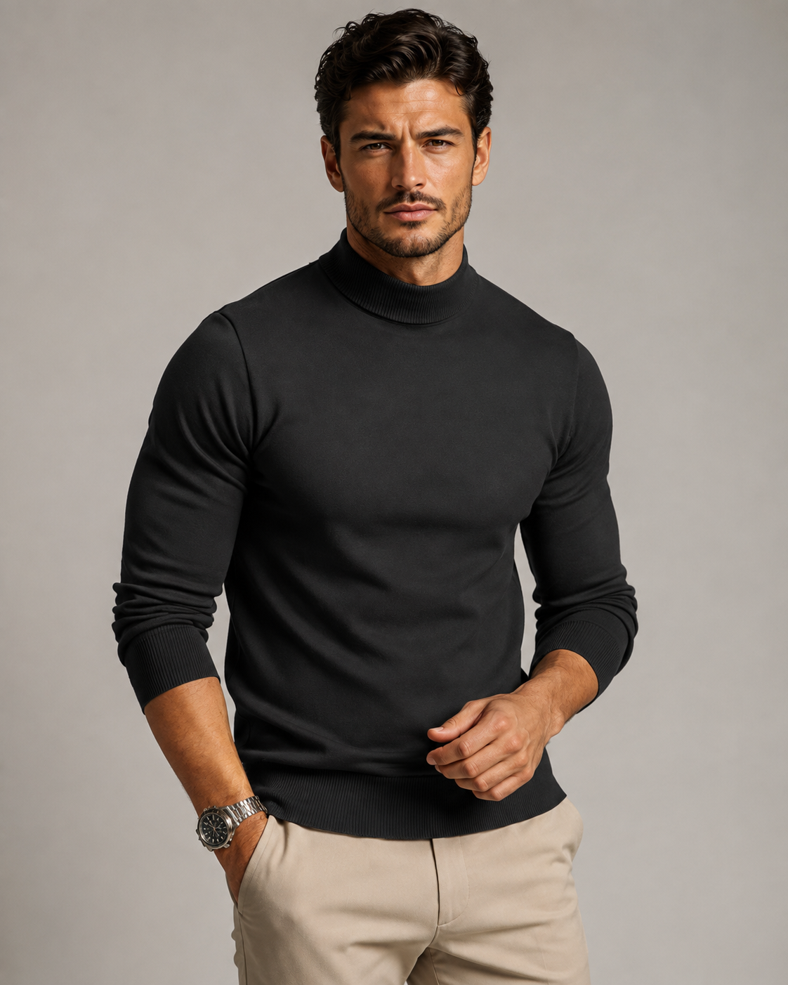 Men's Casual Everyday Knit Sweater with Contemporary Design