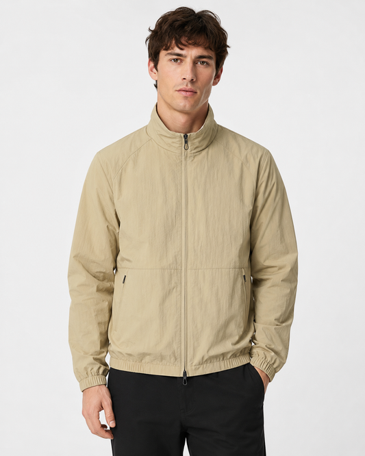 Men's Lightweight Windbreaker Jacket with Zip Front