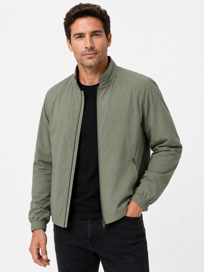 Men's Lightweight Windbreaker Jacket with Zip Front