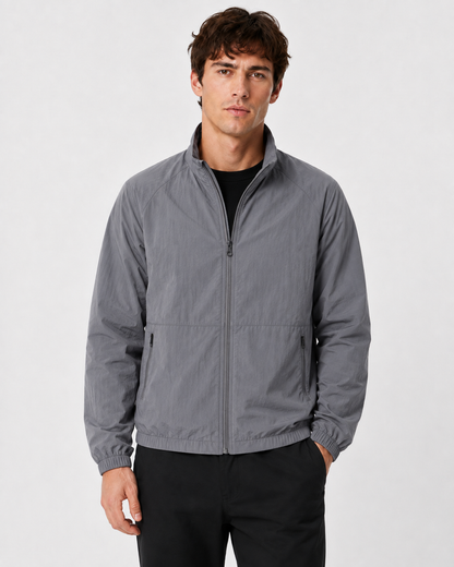 Men's Lightweight Windbreaker Jacket with Zip Front