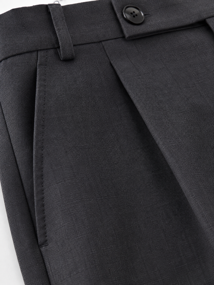 Men's Retro High-Waist Straight-Leg Trousers