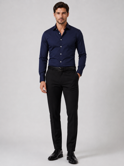 Men's Slim Fit Long Sleeve Button-Down Woven Shirt