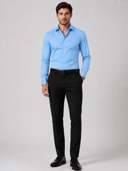 Men's Slim Fit Long Sleeve Button-Down Woven Shirt