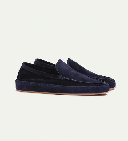Men's Slip-On Loafers with Cushioned Insole – Dark Blue