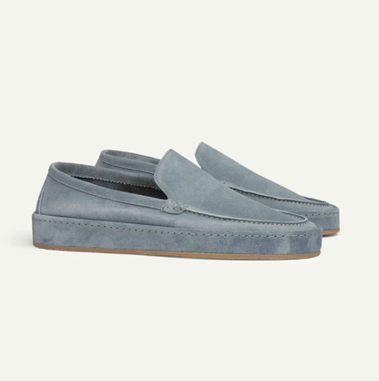 Men's Slip-On Loafers with Cushioned Insole – Light Blue