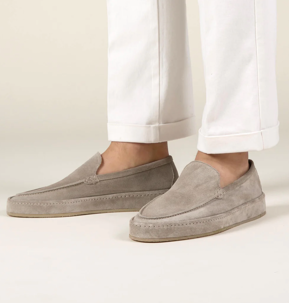 Men's Slip-On Loafers with Cushioned Insole – Close-up of cushioned insole inside men's loafer