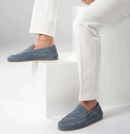 Men's Slip-On Loafers with Cushioned Insole – Men's loafers worn with jeans in a casual setting
