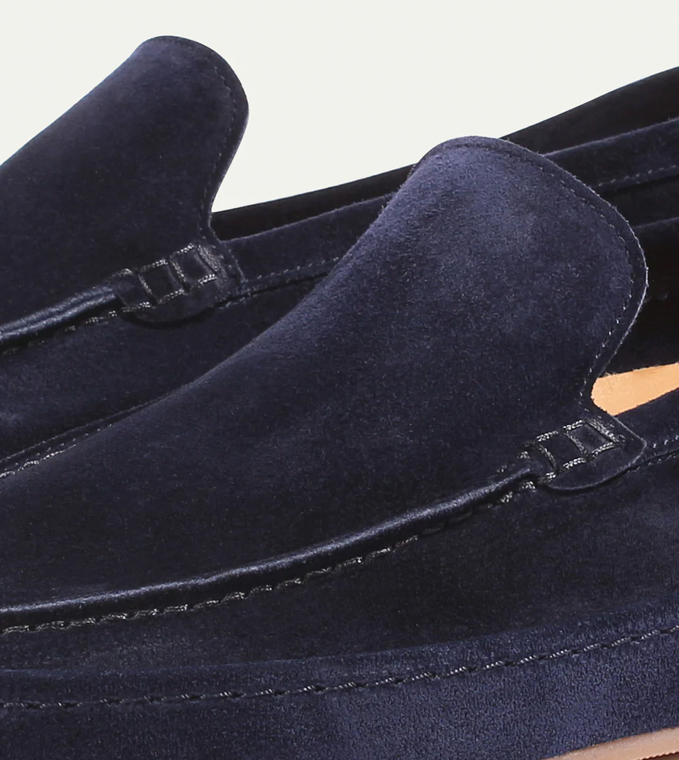 Men's Slip-On Loafers with Cushioned Insole – Overhead flat-lay of men's slip-on loafers showing all four colors