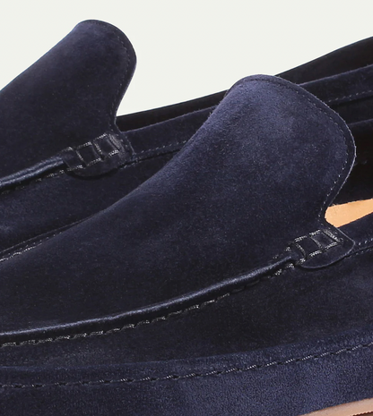 Men's Slip-On Loafers with Cushioned Insole – Overhead flat-lay of men's slip-on loafers showing all four colors