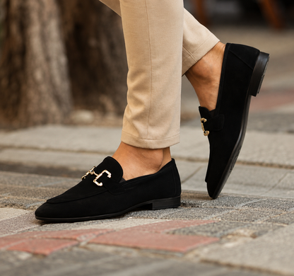Men's Suede Slip-On Loafer with Horsebit Detail