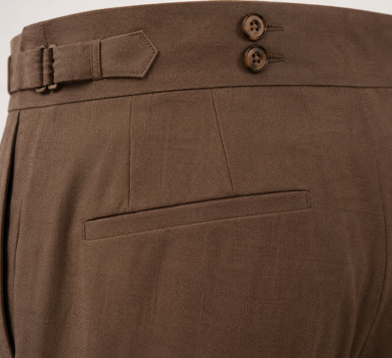 Men's Tailored Trousers with Side-Tab & Front Pleat Design