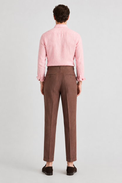 Men's Tailored Trousers with Side-Tab & Front Pleat Design