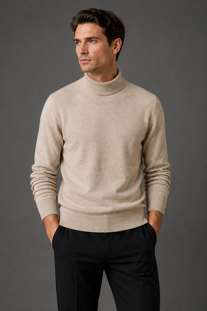 Men's Turtleneck Knit Sweater for Cold Weather
