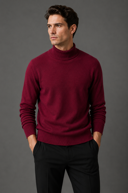Men's Turtleneck Knit Sweater for Cold Weather