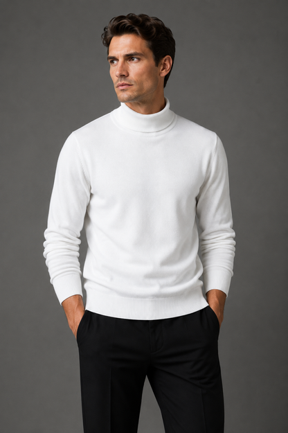 Men's Turtleneck Knit Sweater for Cold Weather