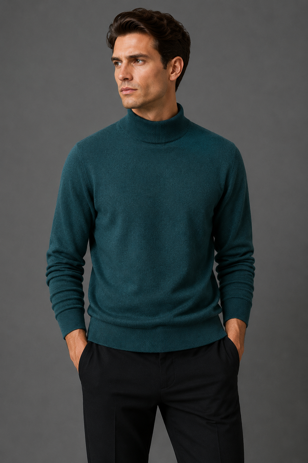 Men's Turtleneck Knit Sweater for Cold Weather