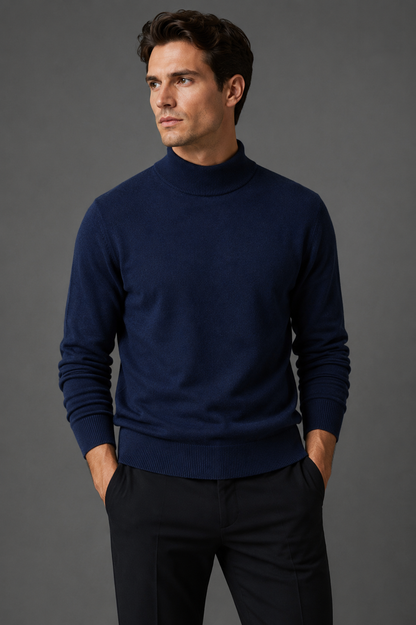 Men's Turtleneck Knit Sweater for Cold Weather