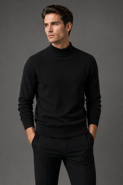 Men's Turtleneck Knit Sweater for Cold Weather