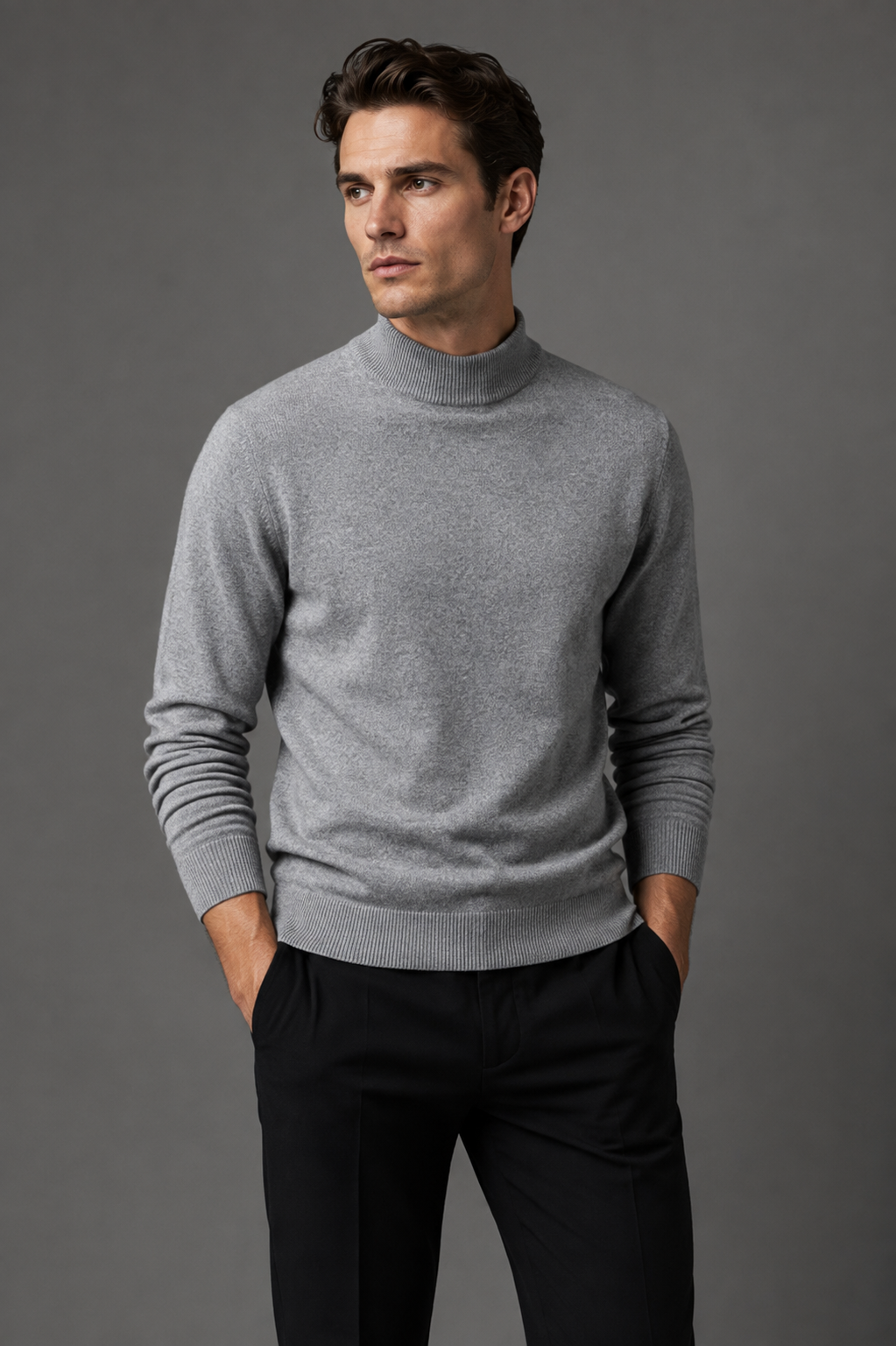 Men's Turtleneck Knit Sweater for Cold Weather