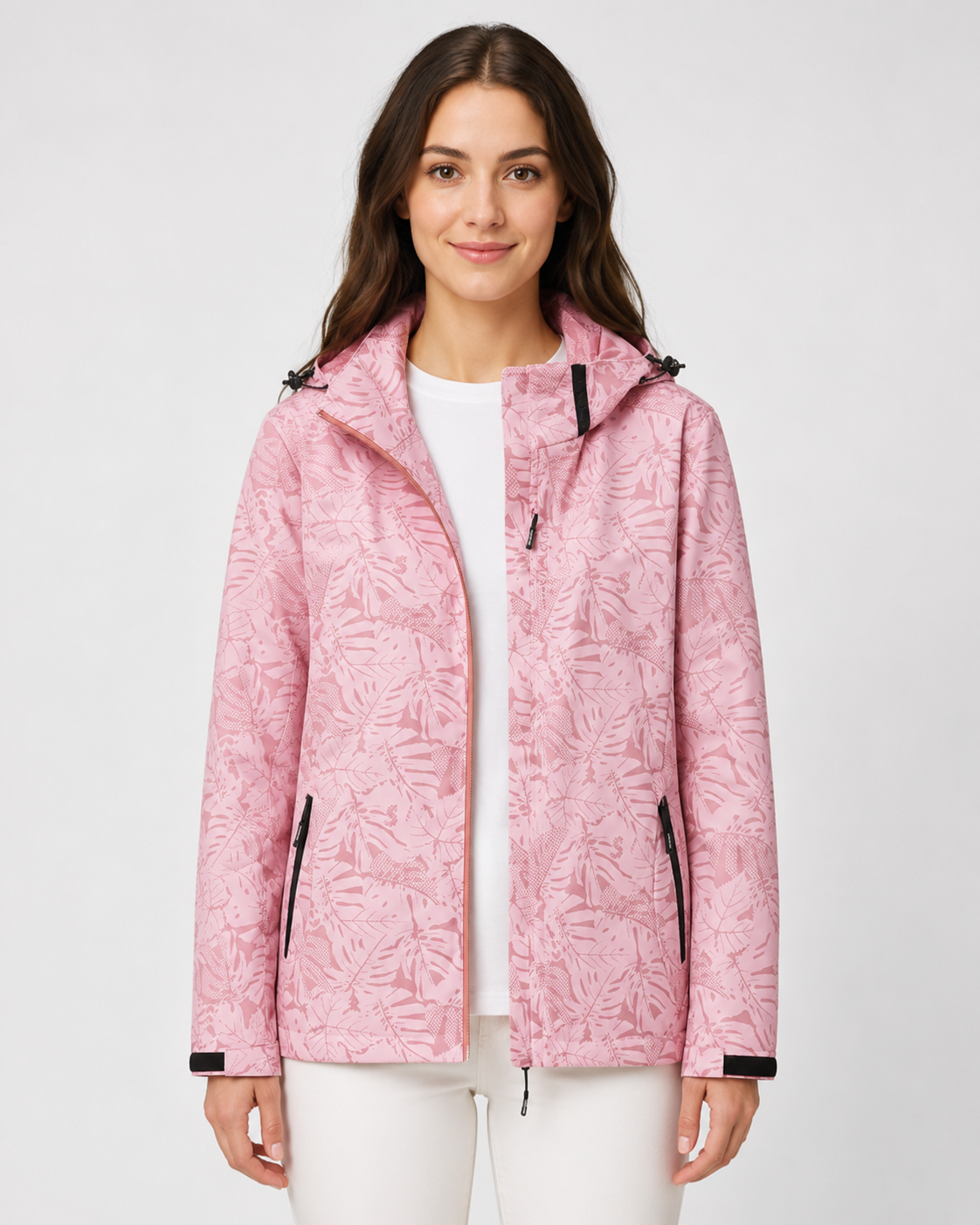 Women's Waterproof Windbreaker Jacket with Adjustable Hood