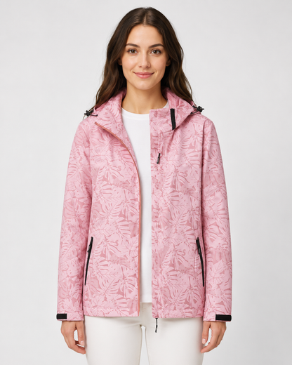 Women's Waterproof Windbreaker Jacket with Adjustable Hood