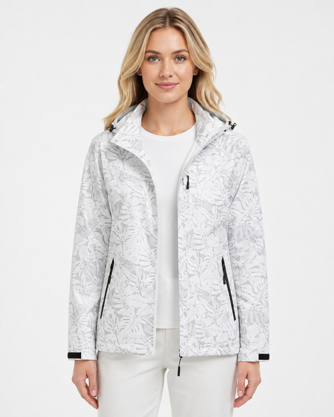 Women's Waterproof Windbreaker Jacket with Adjustable Hood