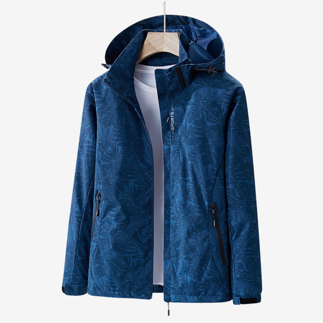 Women's Waterproof Windbreaker Jacket with Adjustable Hood – Navy Blue