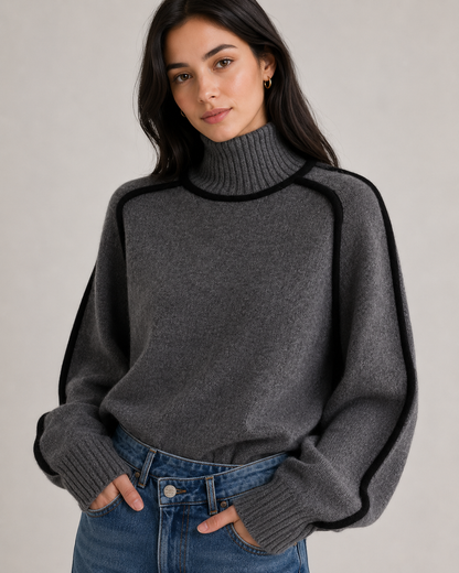 Women's Relaxed Cashmere-Blend Turtleneck Sweater