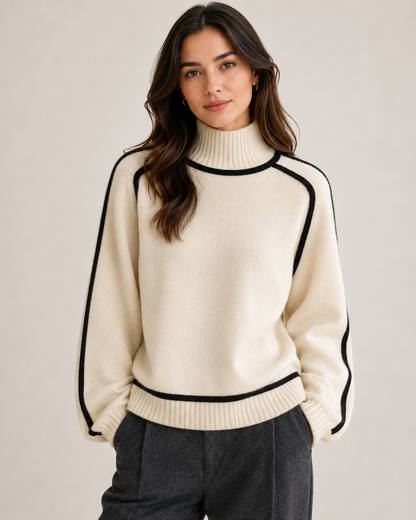 Women's Relaxed Cashmere-Blend Turtleneck Sweater
