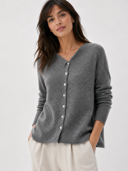 Women's Asymmetric Button Cashmere Blend Knit Sweater