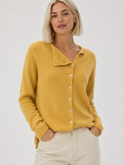Women's Asymmetric Button Cashmere Blend Knit Sweater