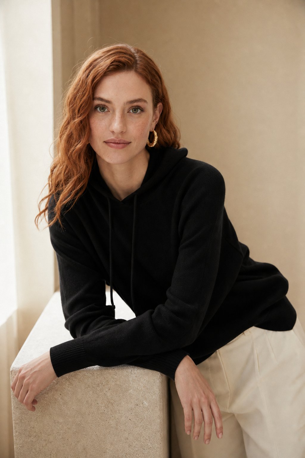 Women's Cashmere-Blend Relaxed Fit Hoodie Sweater – Dusk