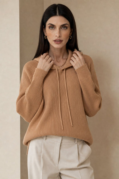 Women's Cashmere-Blend Relaxed Fit Hoodie Sweater – Vintage