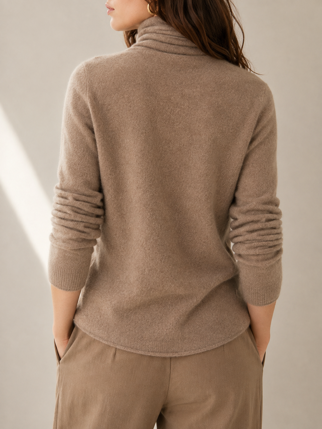 Women's Cashmere Blend Turtleneck Slim Fit Sweater